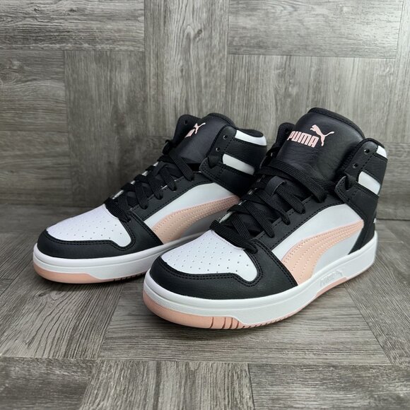 Puma Rebound Layup Women's size 6.5 Black Pink Midtop Shoes 394891-40 - Picture 4 of 8